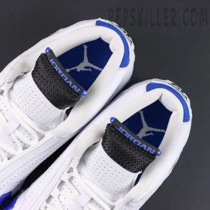 Air Jordan 14 Retro “Hyper Royal” collar and inner lining detail featuring royal blue interiors and Jordan tongue tab branding
