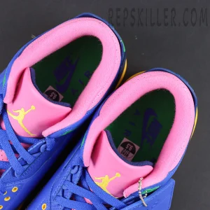 Jordan 3 Retro “Brazil” collar and insole detail featuring pink lining and yellow embroidered Jumpman logo