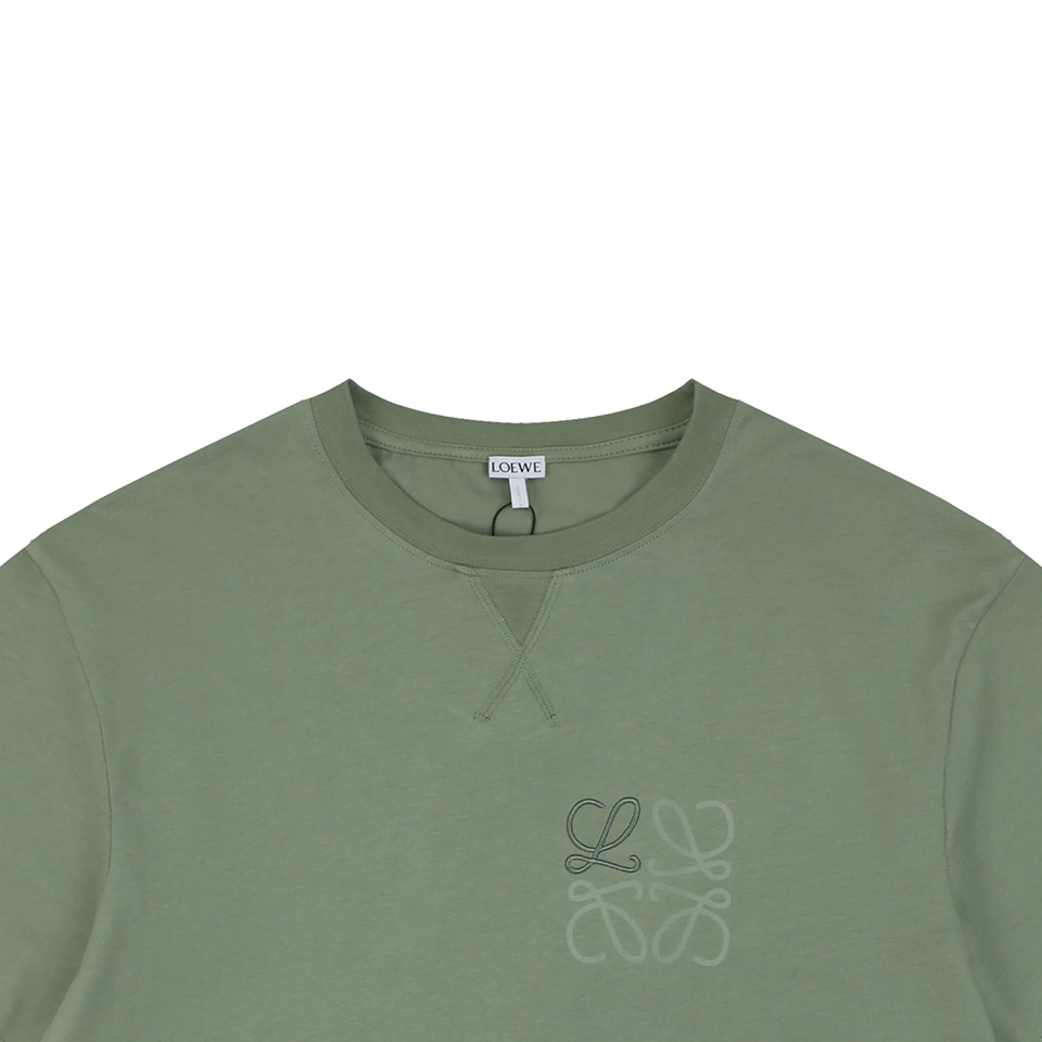 Loewe Anagram Shadow Embroidery T-Shirt Green