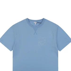 Loewe Anagram Shadow Embroidery T-Shirt Blue