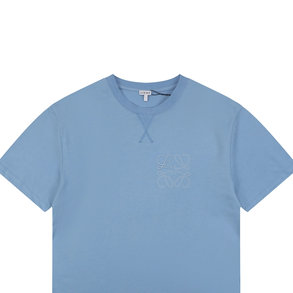 Loewe Anagram Shadow Embroidery T-Shirt Blue