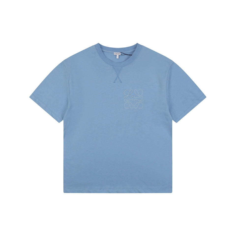 Loewe Anagram Shadow Embroidery T-Shirt Blue Front view