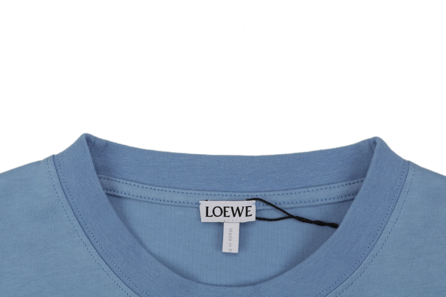 Loewe Anagram Shadow Embroidery T-Shirt Blue Collar