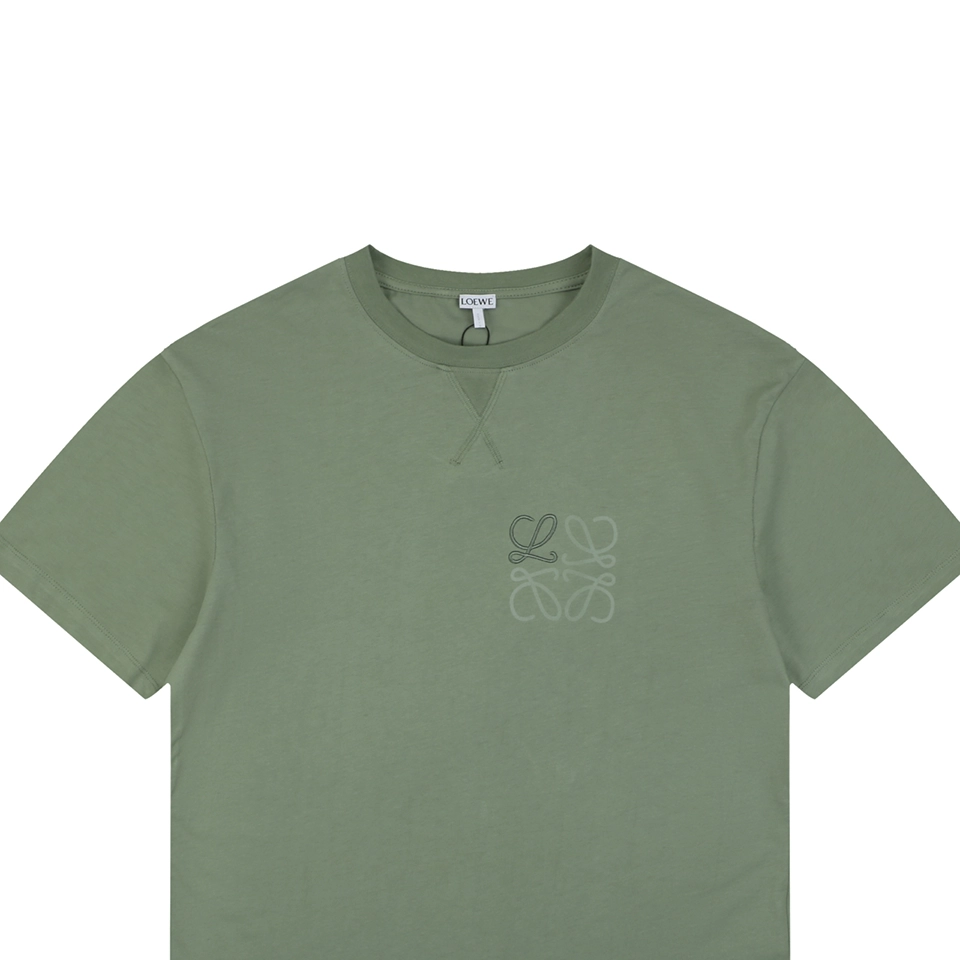 Loewe Anagram Shadow Embroidery T-Shirt Green