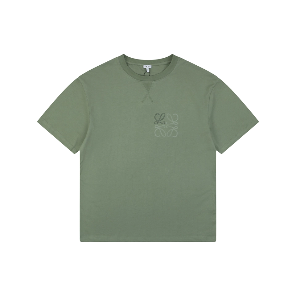 Loewe Anagram Shadow Embroidery T-Shirt Green Front view