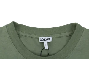 Loewe Anagram Shadow Embroidery T-Shirt Green Collar
