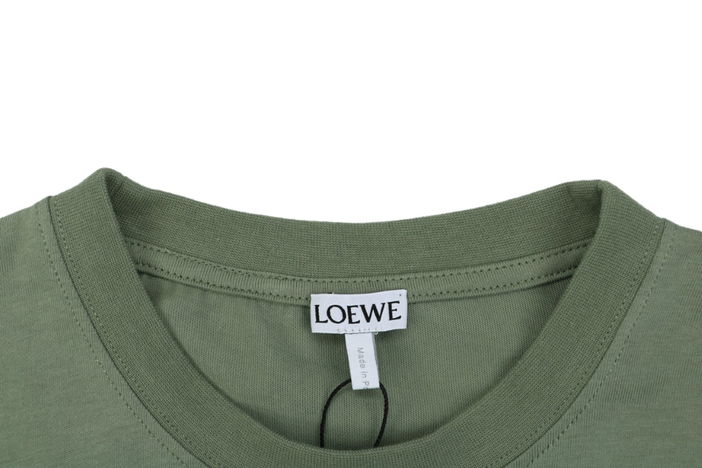 Loewe Anagram Shadow Embroidery T-Shirt Green Collar