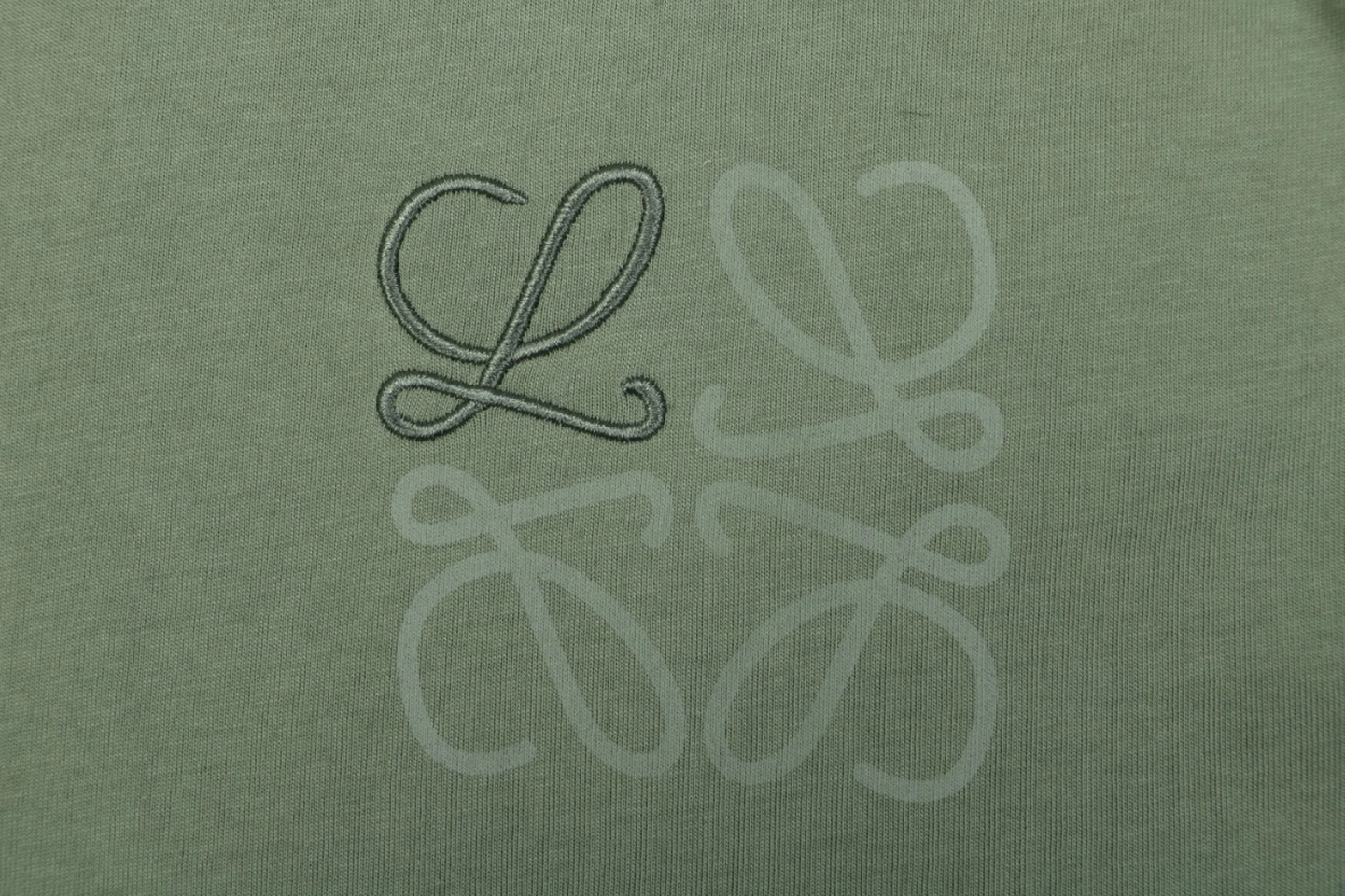 Loewe Anagram Shadow Embroidery T-Shirt Green Brand