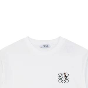 Loewe Black Cat Anagram Embroidered T-Shirt White