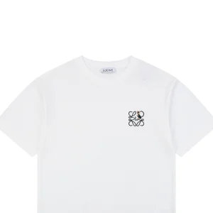 Loewe Black Cat Anagram Embroidered T-Shirt White