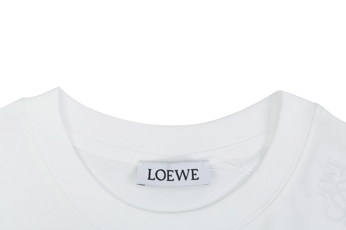 Loewe Black Cat Anagram Embroidered T-Shirt White Collar