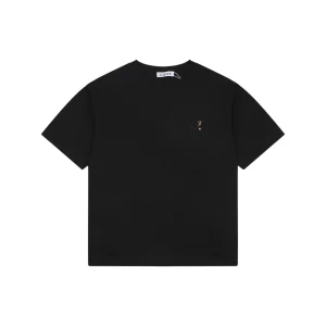 Loewe Black Cat Anagram Embroidered T-Shirt Black Front view