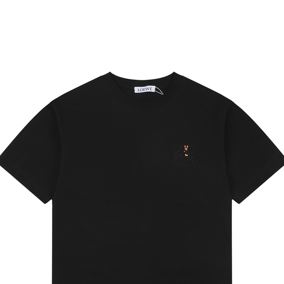 Loewe Black Cat Anagram Embroidered T-Shirt Black