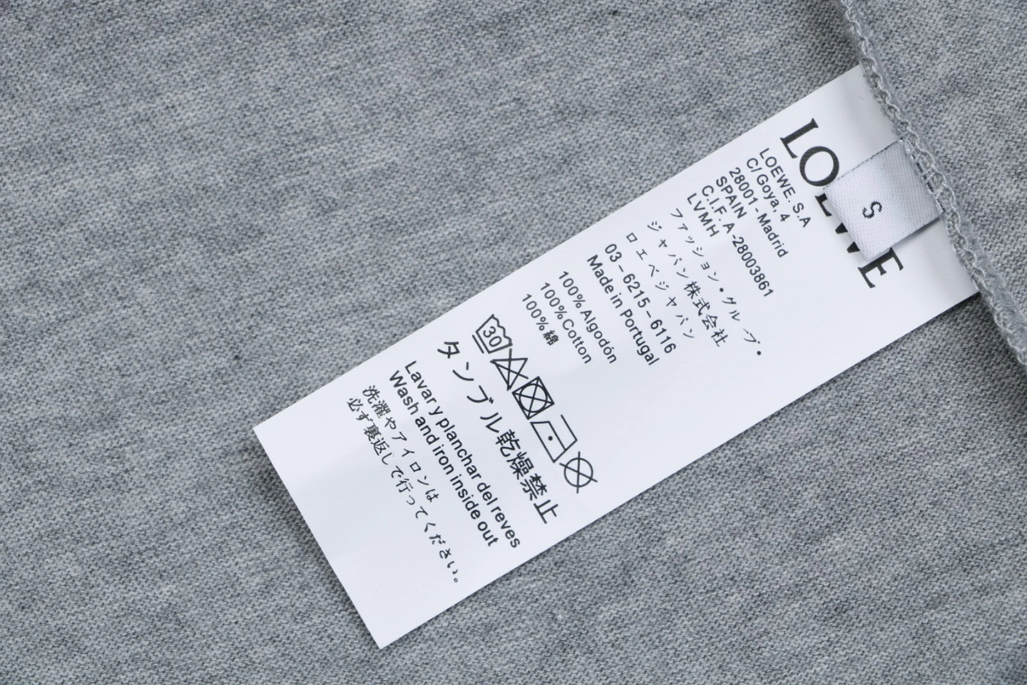 Loewe Eye Logo Embroidered T-Shirt Grey Wash label