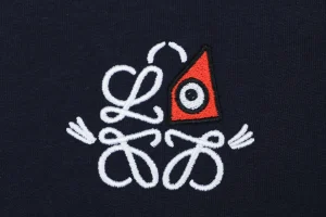Loewe Eye Logo Embroidered T-Shirt Black Front Brand