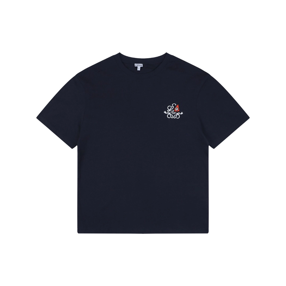 Loewe Eye Logo Embroidered T-Shirt Black Front view