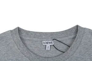 Loewe Eye Logo Embroidered T-Shirt Grey Collar