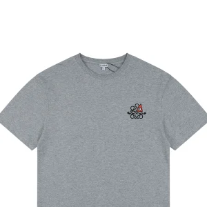 Loewe Eye Logo Embroidered T-Shirt Grey