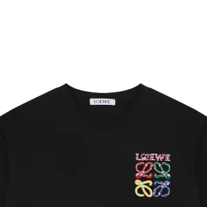 Loewe Multicolor Embroidered Anagram T-Shirt Black