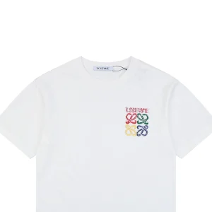 Loewe Multicolor Embroidered Anagram T-Shirt White