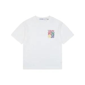 Loewe Multicolor Embroidered Anagram T-Shirt White Front view