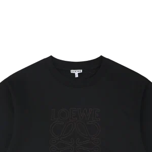 Loewe Openwork Embroidered Anagram Logo T-Shirt Black