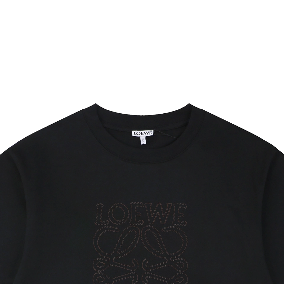 Loewe Openwork Embroidered Anagram Logo T-Shirt Black
