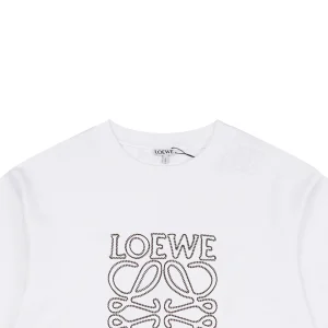 Loewe Openwork Embroidered Anagram Logo T-Shirt White