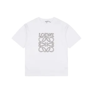 Loewe Openwork Embroidered Anagram Logo T-Shirt White Front view