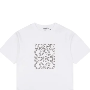 Loewe Openwork Embroidered Anagram Logo T-Shirt White