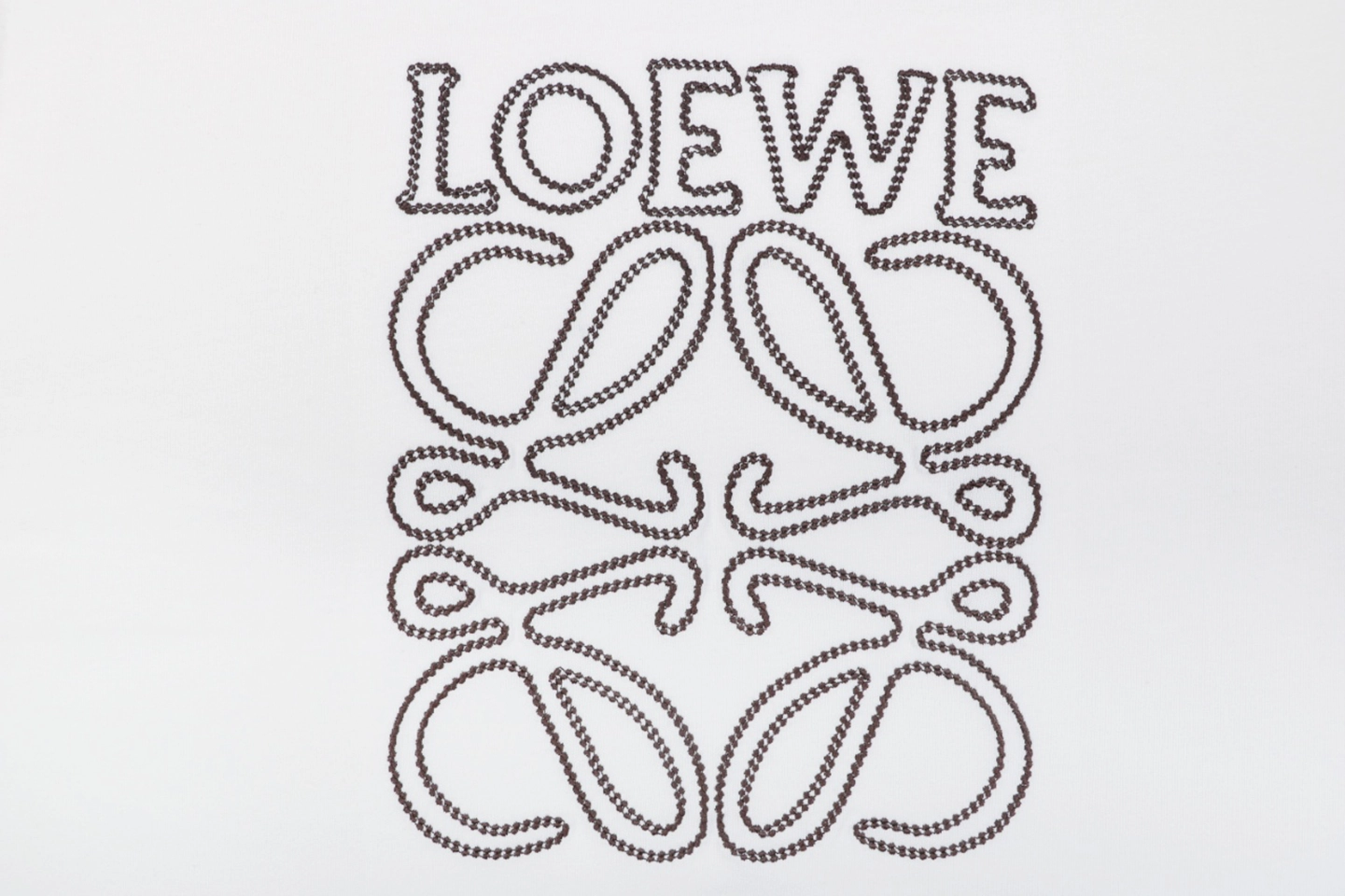 Loewe Openwork Embroidered Anagram Logo T-Shirt White Front Brand