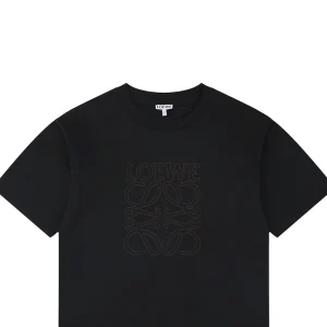 Loewe Openwork Embroidered Anagram Logo T-Shirt Black