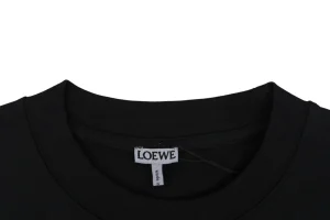 Loewe Openwork Embroidered Anagram Logo T-Shirt Black Collar