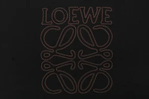 Loewe Openwork Embroidered Anagram Logo T-Shirt Black Front Brand