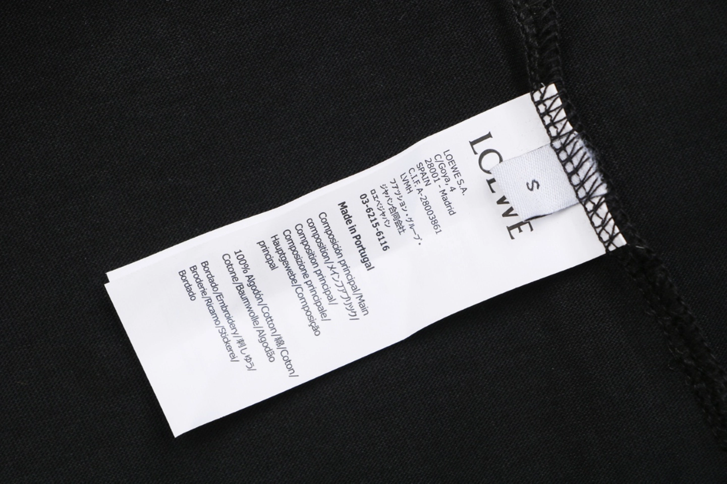 Loewe Rabbit Embroidered Logo T-Shirt Wash label