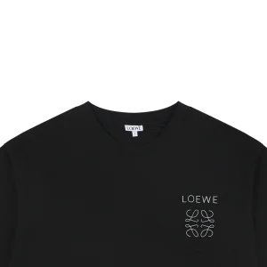 Loewe Reflective Embossed Anagram Pocket T-Shirt Black