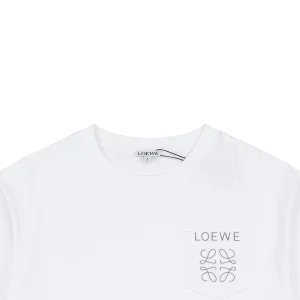 Loewe Reflective Embossed Anagram Pocket T-Shirt White