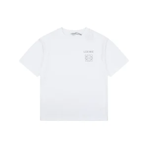 Loewe Reflective Embossed Anagram Pocket T-Shirt White Front view