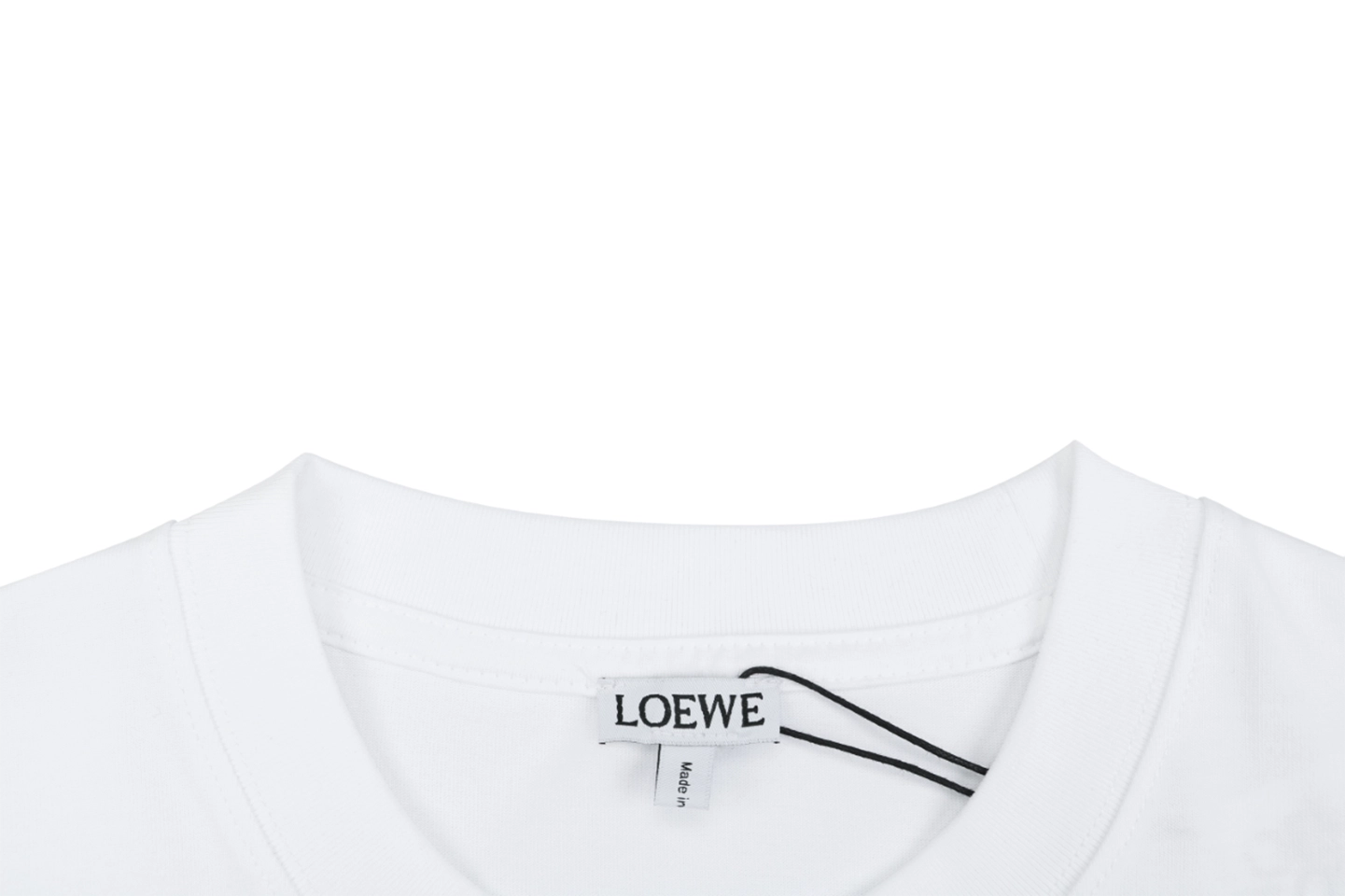 Loewe Reflective Embossed Anagram Pocket T-Shirt White Collar