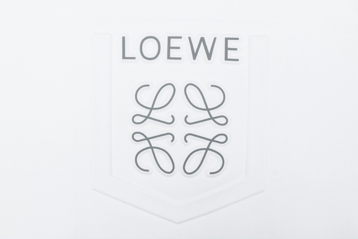 Loewe Reflective Embossed Anagram Pocket T-Shirt White Front Pocket