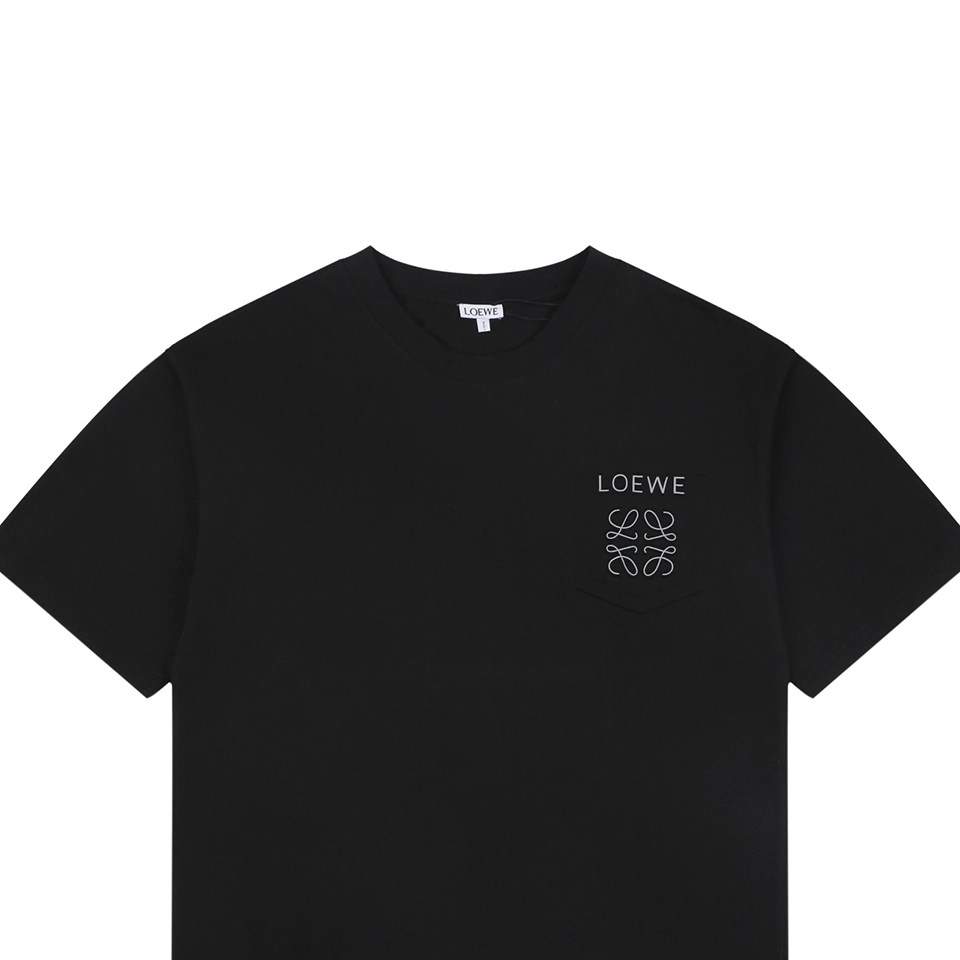 Loewe Reflective Embossed Anagram Pocket T-Shirt Black