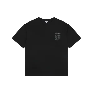 Loewe Reflective Embossed Anagram Pocket T-Shirt Black Front view