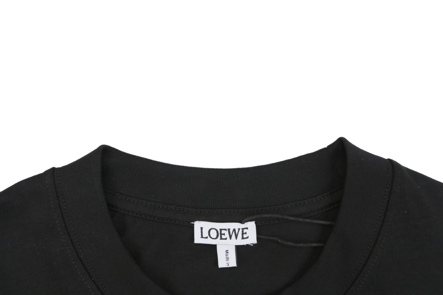 Loewe Reflective Embossed Anagram Pocket T-Shirt Black Collar
