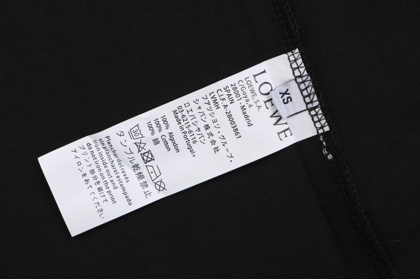 Loewe Reflective Embossed Anagram Pocket T-Shirt Black Wash label