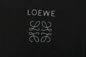Loewe Reflective Embossed Anagram Pocket T-Shirt Black Front Pocket