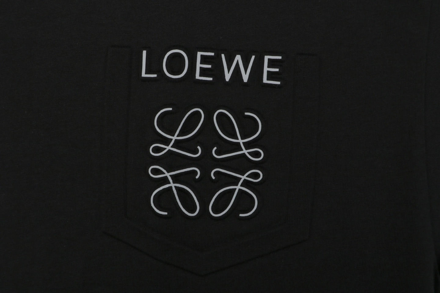 Loewe Reflective Embossed Anagram Pocket T-Shirt Black Front Pocket