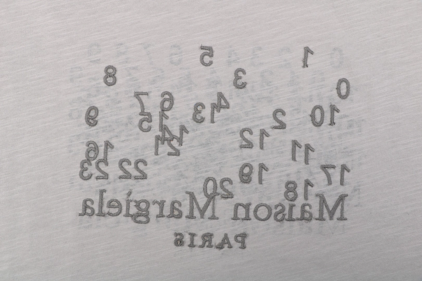 Maison Margiela Mirrored Numbers Embroidered T-Shirt Front Print