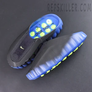 Nike Mind 001 Flyknit “Hyper Royal” top view highlighting the soft textile footbed and ergonomic slip-on construction