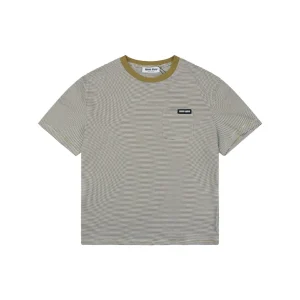 Miu Miu Mustard Collar Striped T-Shirt Front view