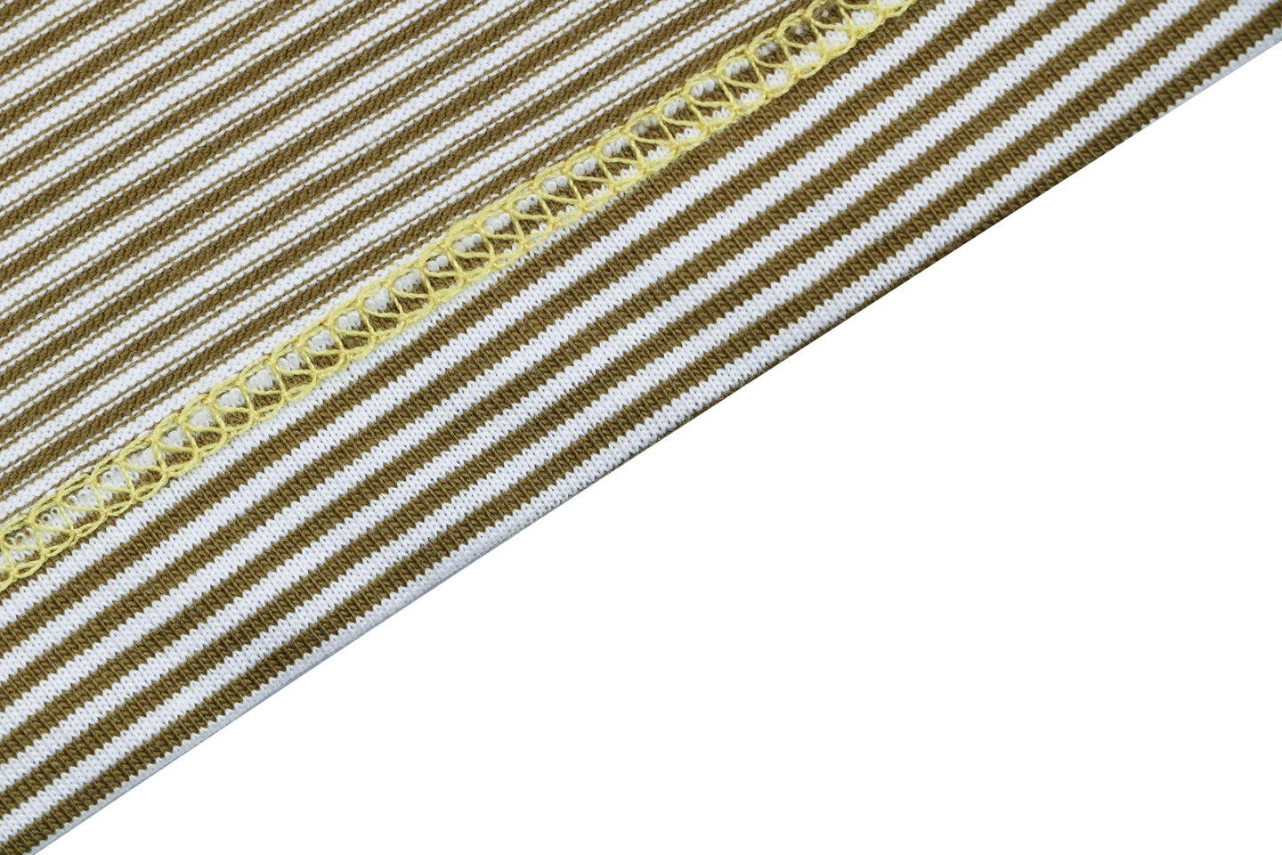 Miu Miu Mustard Collar Striped T-Shirt